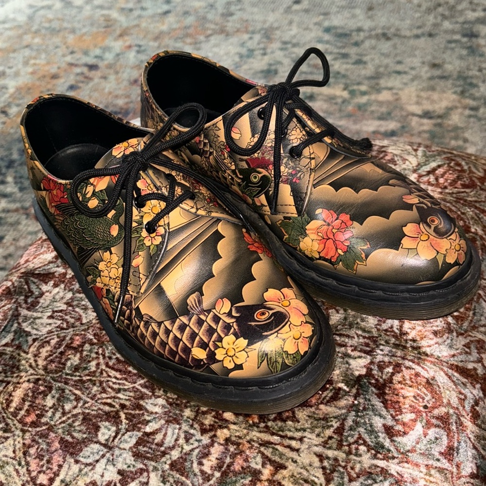 DR. MARTENS X EVISU WAGARA TATTOO SLEEVE KOI FISH 1461 OXFORDS